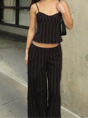 Princess Polly Kierstyn Corset Set Black Stripe